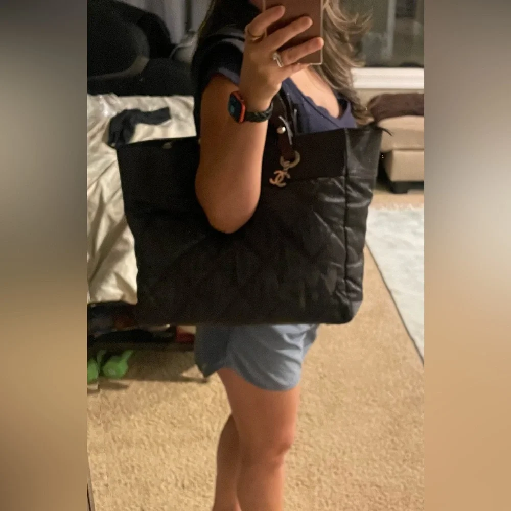 Authentic CHANEL Paris Biarritz Coated Canvas Tote Bag Burgundy - Picture 17 of 17